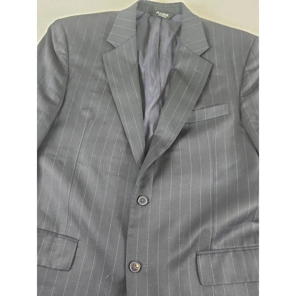 Jos A Bank Sport Coat Men's 42 Navy Pin Stripe Wool Blazer Jacket